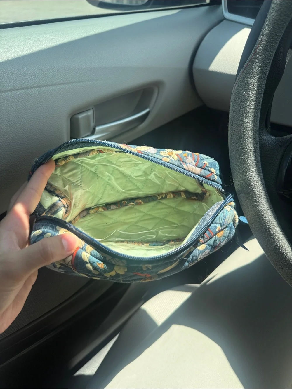 Vera Bradley Quilted Floral Cosmetic Pouch - Blue